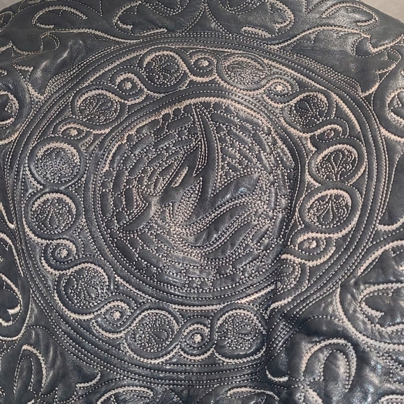 Pre-owned Original AL Wissam Roman leaf Leather coat - Picture 2 of 8